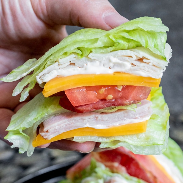Breadless sandwiches use lettuce to wrap Breadless sandwiches use lettuce to wrap