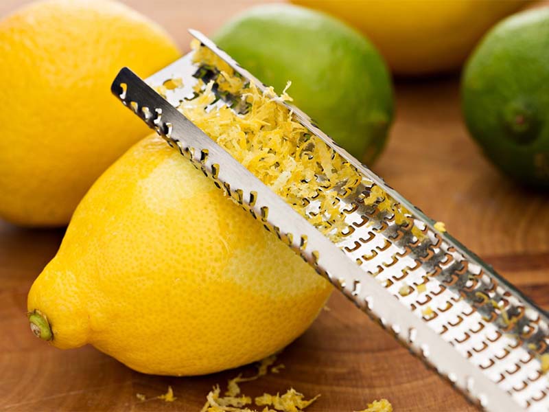 Microplane will give you the perfect zest lemon