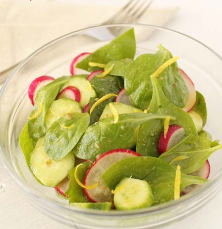 spinach radishes salad